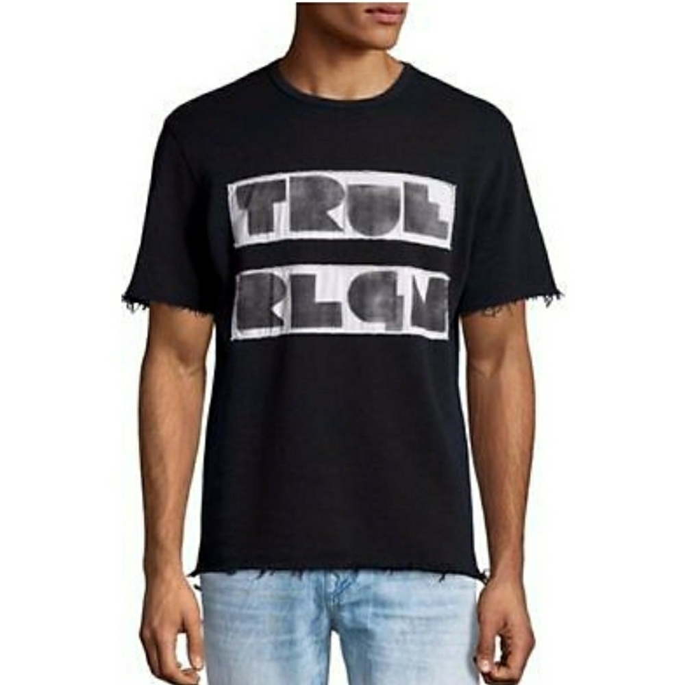 True Religion Mens Large Short Sleeve Sweatshirt
